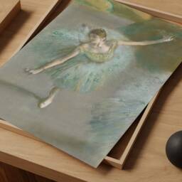 Vintage Ballerina Print, Degas Dancer Painting, Modern Art Canvas, Printable Wall Art, Ballet Woman Poster, Muted Green Decor, Gift Idea - thumbnail 2