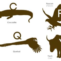 French Animal Alphabet Wall Decal Kids Room Decor - thumbnail 3
