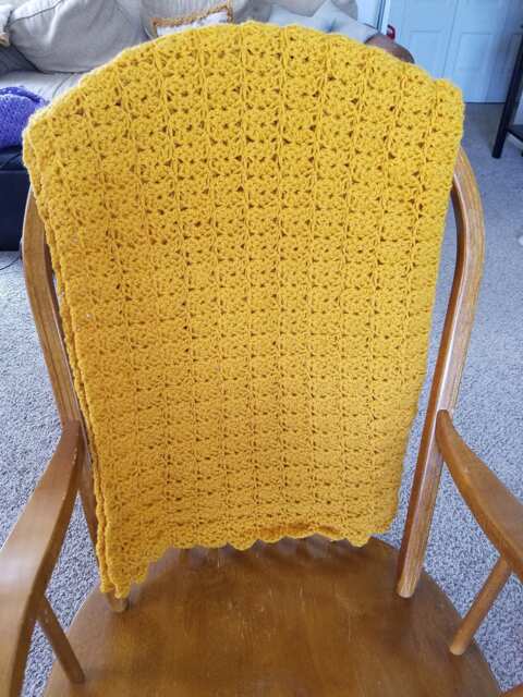 Handmade Crochet Afghan Blanket Custom Shell Stitch Yarn Blanket - image 1