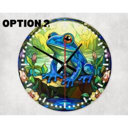 Lucky Frog Glass Wall Clock Faux Stained Design - thumbnail 3