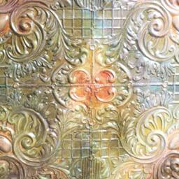 Rare Ex Large Antique Victorian Art Nouveau High Relief Ceiling Tin Tile Panel 1880S Sofa Collectible Ooak Salvaged Chicago Architectual - thumbnail 2