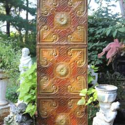 Rare Ex Large Antique Victorian Art Nouveau High Relief Ceiling Tin Tile Panel 1880S Sofa Collectible Ooak Salvaged Chicago Architectual - thumbnail 4