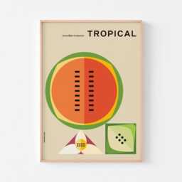 Tropical Modernism Poster Print - Sebastiao Rodrigues Portugal Mid Century Modern Brazil Watermelon Bauhaus 20-40% Off + Free Shipping - thumbnail 2