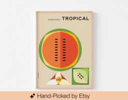Tropical Modernism Poster Print - Sebastiao Rodrigues Portugal Mid Century Modern Brazil Watermelon Bauhaus 20-40% Off + Free Shipping - thumbnail 1