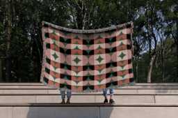Geometric Elegance Woven Cotton Blanket - thumbnail 1