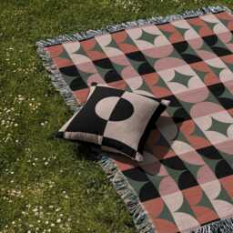 Geometric Elegance Woven Cotton Blanket - thumbnail 2