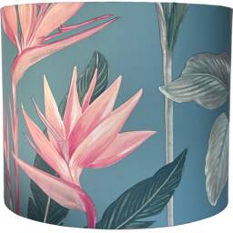 Palm Leaf Lampshade For Ceiling & Table Lamps, Tropical Botanical Drum Light Shade - thumbnail 3