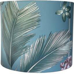 Palm Leaf Lampshade For Ceiling & Table Lamps, Tropical Botanical Drum Light Shade - thumbnail 2