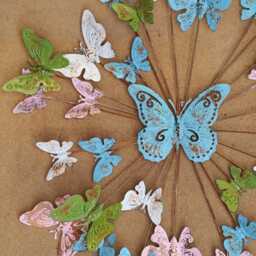 L 60cm Butterfly Burst Metal Plaque Wall Hanging Outdoor Garden Ornament Statue Decoration British Gift - thumbnail 2