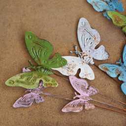 L 60cm Butterfly Burst Metal Plaque Wall Hanging Outdoor Garden Ornament Statue Decoration British Gift - thumbnail 3