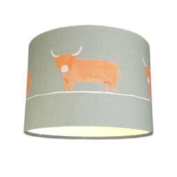 Lampshades in Voyage Dougal Pine Highland Cow Fabric Handmade Free Delivery - thumbnail 2