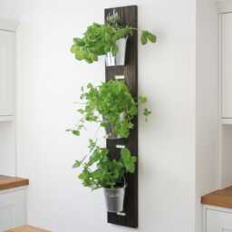 Rustic Wall Hanging Herb Garden Tin Or Glass Pots, Kitchen Decor - thumbnail 3