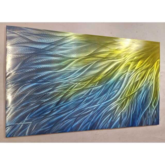 Sunshine Metal Wall Art, Blue & Yellow By R Toomer - image 1
