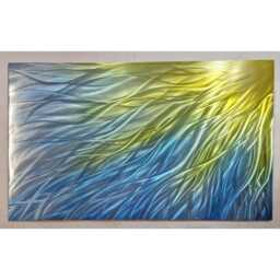 Sunshine Metal Wall Art, Blue & Yellow By R Toomer - thumbnail 3