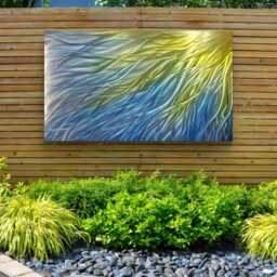 Sunshine Metal Wall Art, Blue & Yellow By R Toomer - thumbnail 4