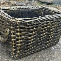 stone Garden Gold Wicker Basket Planter Plant Pot Ornament - thumbnail 4