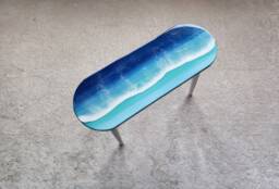 Handmade Wood Resin Coffee Tables Groovy Boho Accent Tables - Colorful & Funky