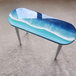 Handmade Wood Resin Coffee Tables Groovy Boho Accent Tables - Colorful & Funky - thumbnail 4