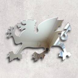 Welsh Dragon Large Acrylic Mirror Wall Art - Custom Sizes, Shapes & Colours - thumbnail 2