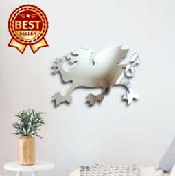Welsh Dragon Large Acrylic Mirror Wall Art - Custom Sizes, Shapes & Colours