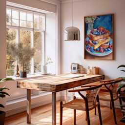 Watercolor Breakfast Art Print - French Toast Wall Kitchen Food Poster Brunch Decor Blueberry Strawberry Dining Room Artwork - thumbnail 3