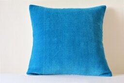 Turquoise Velvet Pillow Cover, Cotton Blend, Blue Decor