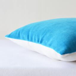 Turquoise Velvet Pillow Cover, Cotton Blend, Blue Decor - thumbnail 3