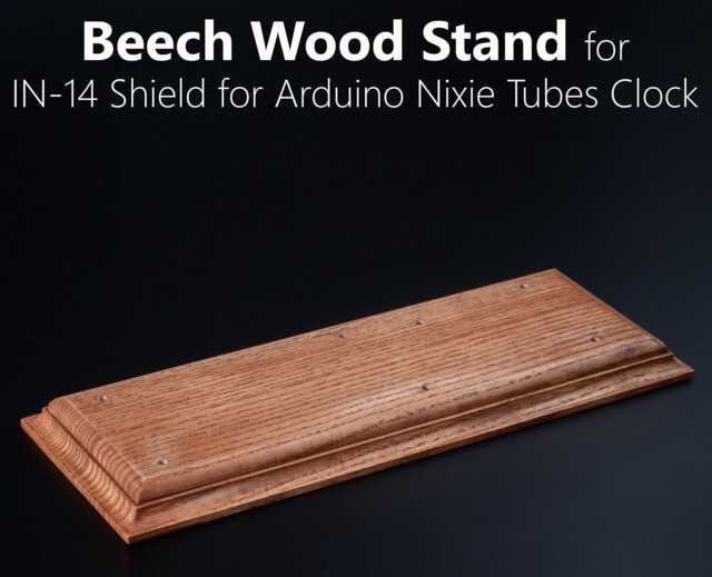 Beech Wood Stand For In-14 Shield Arduino Nixie Tubes Clocks Boyfriend, Husband, Vintage, Glowing Clock, Gift, Steampunk - image 1