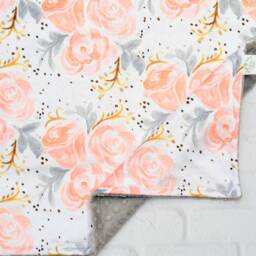 Floral Minky Personalized Baby Blanket -Personalized Blanket-Rose Blanket-Floral Bedding-Floral Nursery - thumbnail 2