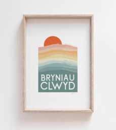 Print Bryniau Clwyd, Clwydian Range Print, Moel Famau Cymraeg, Welsh Mountains, Cymru, Wales - thumbnail 1