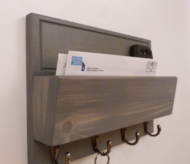 Mail Organizer Wall, Rack, Entryway Organizer, Key Rustic & Holder - image 1