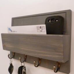 Mail Organizer Wall, Rack, Entryway Organizer, Key Rustic & Holder - thumbnail 2