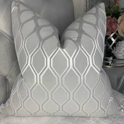 Geometric Silver - Grey Cushion Cover , Modern Designer Pillow For Sofa Or Bed, Throw Cover, Albany John Lewis - thumbnail 1