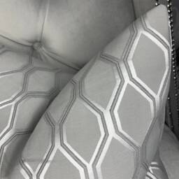 Geometric Silver - Grey Cushion Cover , Modern Designer Pillow For Sofa Or Bed, Throw Cover, Albany John Lewis - thumbnail 2