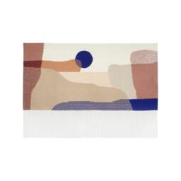 Artisan Tapestry Made Of Recycled Wool Ananke - Handcrafted Landscape Wall Hanging Unique Handwoven Kilim Inspired By Moon & Fiords - thumbnail 2