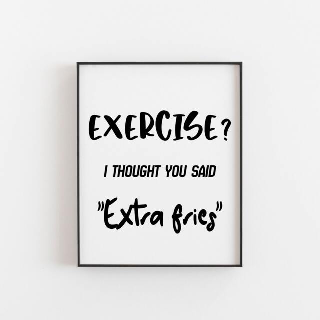 Gym Lover Gift, Home Funny Quote, Workout Poster, Exercise Print, Wall Art, Sign - image 1