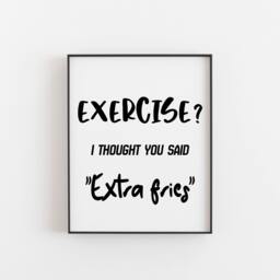 Gym Lover Gift, Home Funny Quote, Workout Poster, Exercise Print, Wall Art, Sign - thumbnail 1