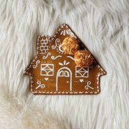 Gingerbread House Plate Christmas Cookie Ceramic Plate, Holiday Decor - Set Of 2-4-6 - thumbnail 2