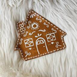 Gingerbread House Plate Christmas Cookie Ceramic Plate, Holiday Decor - Set Of 2-4-6 - thumbnail 3