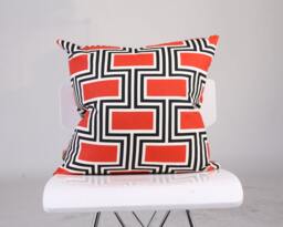 Red Geometric Pillow Cover, Accent Cushion Square Pillow, Home Decor Throw Decorated - thumbnail 1