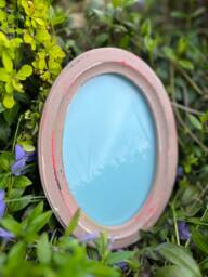 "Oval Picture Frame, Wall Photo Oval Handcrafted Wood Home Decor Frame For ""Sevilla" - thumbnail 1