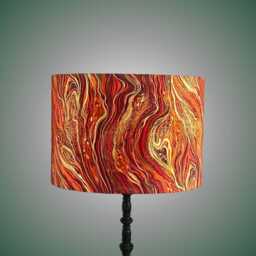 Palazzo Liquid Marble Burnt Orange, Red & Gold Lampshade - thumbnail 1