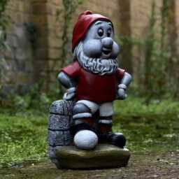 Amazing Football Gnome Sculpture Concrete Playful Statue Stone Fun Garden & Home Decor For Sports Lovers Cement Yard Ornament Gift - thumbnail 3