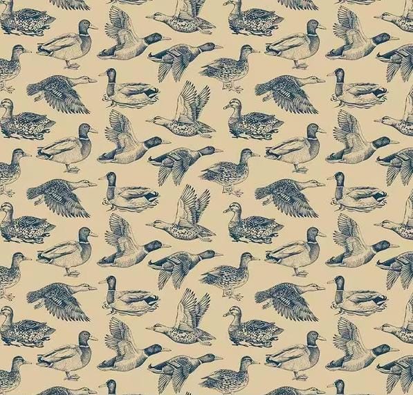 Lake Mallards Nursery I Blue Crib Sheet Changing Pad Cover - image 1
