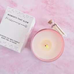 Custom Personalised Message Scented Gift Candle, Thank You Or Birthday in Pink Jar - thumbnail 3