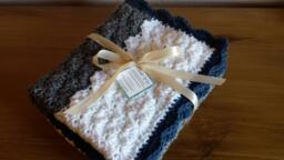 Tri Color Waves Blanket Baby Boy/Girl Blanket, Stroller/Car Seat, Photo Prop