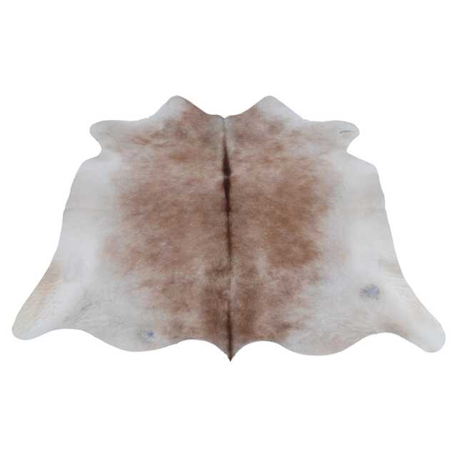 Medium Statement Cowhide Rug - Premium Brown & White Hair-On Leather Design - image 1