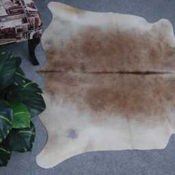 Medium Statement Cowhide Rug - Premium Brown & White Hair-On Leather Design - thumbnail 4