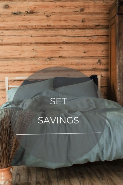 Dove Gray Color Linen Bedding Set. Queen King Duvet Cover & Pillow Cases - 3Pcs - image 1