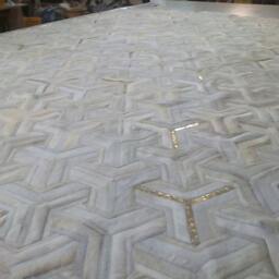 Cowhide Patchwork Rug Raw Leather Argentina - Free Shipping Rugs Mirage/Valle Luna, Mix Of Whites, Creams & Gold Accents, 8' X 10' - thumbnail 2